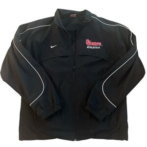 Nike Windbreaker Jacket St John's Athletics sz M Black White Piping Track Team
